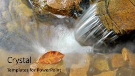  Presentation with river flowing - Cool new slides with river rocks - leaf is caught flowing backdrop and a coral colored foreground