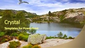  Presentation with nature river - Beautiful slides featuring river rocks - mountains on the way backdrop and a  colored foreground