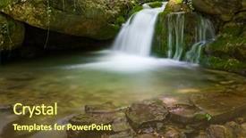  Presentation with mountain stream - Colorful presentation design enhanced with river rocks - nice small waterfall on mountain backdrop and a tawny brown colored foreground