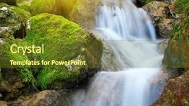  Presentation with river flow - PPT layouts with river rocks - spring rill flow nature composition background and a tawny brown colored foreground