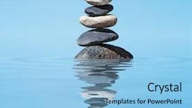  Presentation with balanced stones - Colorful PPT theme enhanced with river rocks - zen meditation background - balanced backdrop and a light blue colored foreground