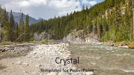  Presentation with river valley - Presentation theme having river running through wooded valley background and a  colored foreground