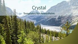  Presentation with running mountains - Slides with river running through wooded valley background and a  colored foreground