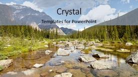  Presentation with running mountains - PPT layouts consisting of river running through wooded valley background and a  colored foreground