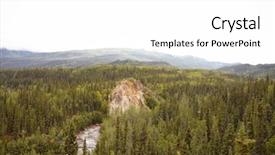  Presentation with running mountains - Colorful slides enhanced with river running through wooded valley backdrop and a  colored foreground