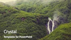  Presentation with river sediment - Slides enhanced with river sediment - scenic waterfall in alaska usa background and a tawny brown colored foreground
