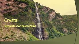  Presentation with ocean waterfall - Slides enhanced with river sediment - waterfall in alaska background and a  colored foreground