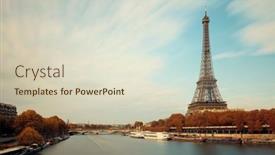  Presentation with eiffel tower paris france - Beautiful slides featuring river-seine-and-eiffel-tower backdrop and a soft green colored foreground