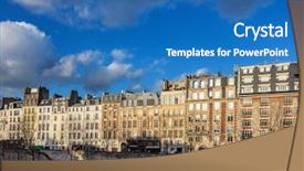  Presentation with notre dame de paris france - Cool new slide deck with river seine during golden hour backdrop and a teal colored foreground