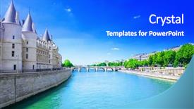  Presentation with river - Slides having river seine background and a dark gray colored foreground