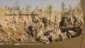  Presentation with eroding - PPT theme featuring river-shore-eroding background and a coral colored foreground