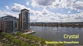  Presentation with development - Beautiful PPT theme featuring river side designing - modern luxury development backdrop and a tawny brown colored foreground