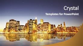  Presentation with harlem new york - Beautiful slide set featuring river side designing - new york down town backdrop and a ocean colored foreground