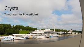  Presentation with station - Audience pleasing presentation design consisting of river station on the banks backdrop and a  colored foreground