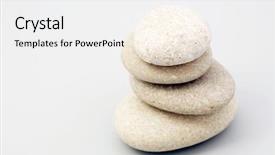  Presentation with sedimentary rock stones - Slides featuring river stones on grey background background and a white colored foreground