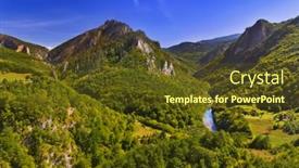  Presentation with nature river - Amazing PPT theme having river-tara-canyon-montenegro-nature backdrop and a tawny brown colored foreground