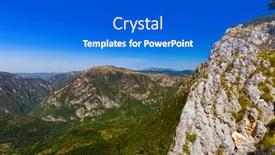  Presentation with nature river - Presentation design with river-tara-canyon-montenegro-nature background and a cobalt blue colored foreground