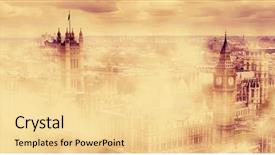  Presentation with westminster - Theme enhanced with river thames - big ben the palace background and a blonde colored foreground