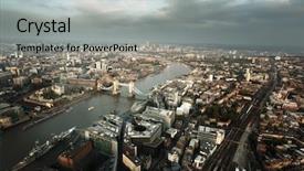  Presentation with aerial view of cape town - Audience pleasing presentation design consisting of river thames - london aerial view with tower backdrop and a light gray colored foreground