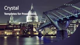  Presentation with millennium - PPT theme featuring river thames - millennium bridge and st pauls background and a dark gray colored foreground
