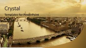  Presentation with westminster - Theme with river thames - westminster viewed from london eye background and a yellow colored foreground