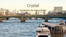  Presentation with london - Colorful slide deck enhanced with river thames with london bridge backdrop and a cream colored foreground