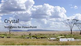  Presentation with serengeti africa - Slides featuring river themes - zebras in serengeti national park background and a  colored foreground