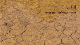  Presentation with cracked - PPT theme consisting of river-though-the-dry-soil background and a gold colored foreground
