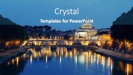  Presentation with night city - Cool new theme with river-tiber-in-rome backdrop and a teal colored foreground