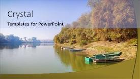  Presentation with clear - Colorful presentation design enhanced with river-tisa-and-clear-sky backdrop and a light blue colored foreground