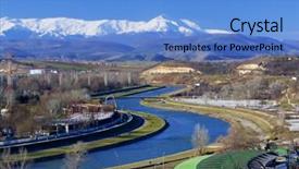  Presentation with macedonia - Beautiful slide set featuring river vardar in skopje backdrop and a teal colored foreground