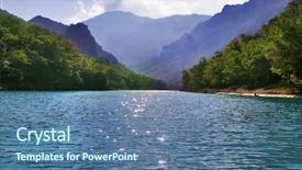  Presentation with current - Cool new PPT layouts with river verdon on the average current between high walls of a canyon backdrop and a ocean colored foreground
