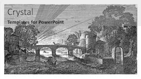  Presentation with stone - Slide set consisting of river-view-at-sunset background and a light gray colored foreground