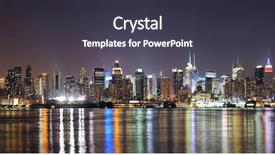  Presentation with new york city subway station - Slides consisting of river viewed from new jersey background and a tawny brown colored foreground