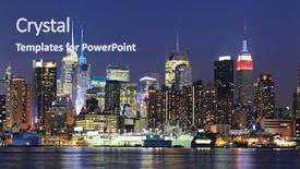  Presentation with new york city - Presentation theme consisting of river viewed from new jersey background and a  colored foreground