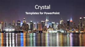  Presentation with new york night - Cool new presentation design with river viewed from new jersey backdrop and a tawny brown colored foreground