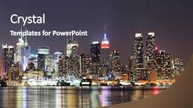  Presentation with new york city - Slide set enhanced with river viewed from new jersey background and a dark gray colored foreground