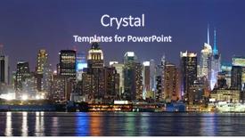  Presentation with new york city - Presentation theme featuring river viewed from new jersey background and a ocean colored foreground