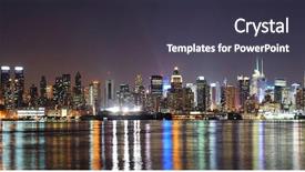  Presentation with new york city - Slide set featuring river viewed from new jersey background and a dark gray colored foreground