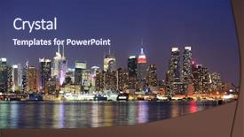  Presentation with new york city subway station - Colorful slide deck enhanced with river viewed from new jersey backdrop and a  colored foreground