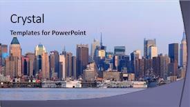  Presentation with taxi cabs new york city - Presentation theme consisting of river viewed from new jersey background and a  colored foreground