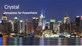  Presentation with taxi cabs new york city - Audience pleasing presentation theme consisting of river viewed from new jersey backdrop and a  colored foreground