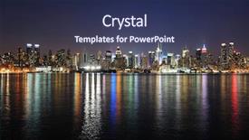  Presentation with new york night - Colorful slide deck enhanced with river viewed from new jersey backdrop and a ocean colored foreground