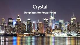  Presentation with new york city - Colorful theme enhanced with river viewed from new jersey backdrop and a dark gray colored foreground