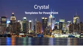  Presentation with new york city - Presentation theme consisting of river viewed from new jersey background and a  colored foreground