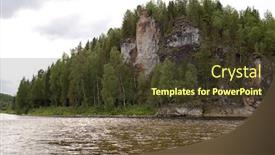  Presentation with mountains - Presentation theme consisting of river-vishera-in-northern-urals background and a tawny brown colored foreground
