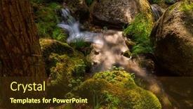  Presentation with waterfall - Presentation design enhanced with river-waterfall-in-the-portuguese background and a tawny brown colored foreground