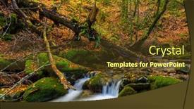  Presentation with waterfall - Presentation theme consisting of river-waterfall-in-the-portuguese background and a tawny brown colored foreground