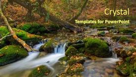  Presentation with waterfall - Presentation theme featuring river-waterfall-in-the-portuguese background and a tawny brown colored foreground