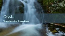  Presentation with waterfall - PPT theme with river-waterfall-in-the-portuguese background and a ocean colored foreground